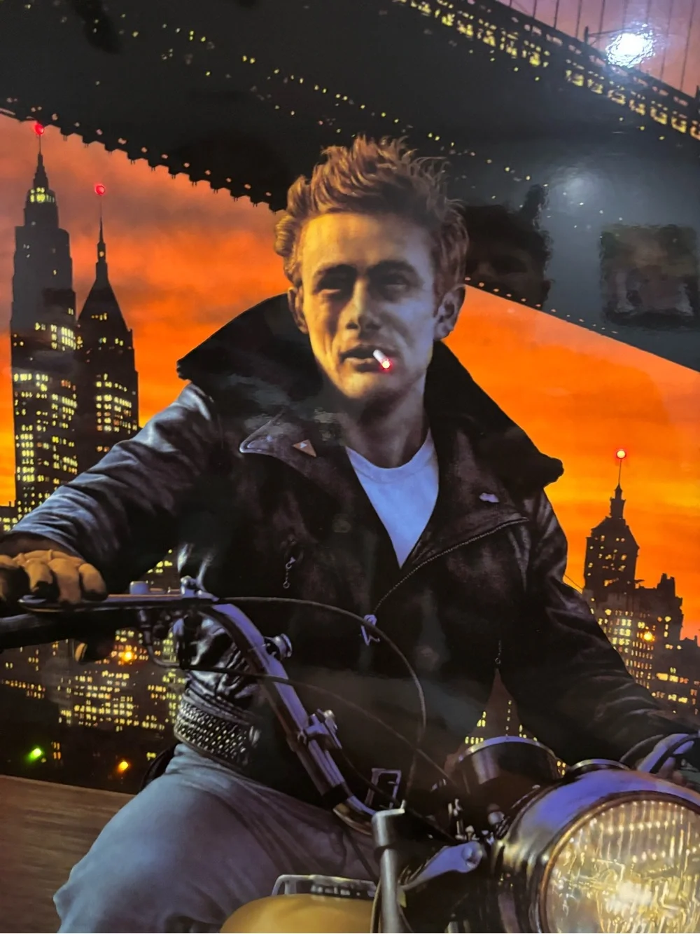 James Dean Brooklyn Nights Framed Wall Art - Orange & Black